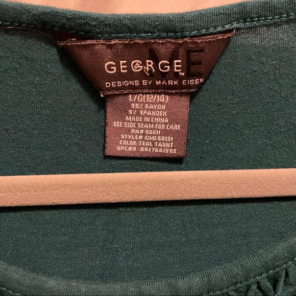 George Designs by Mark Eisen Emerald Green beaded Blouse - Picture 6 of 6